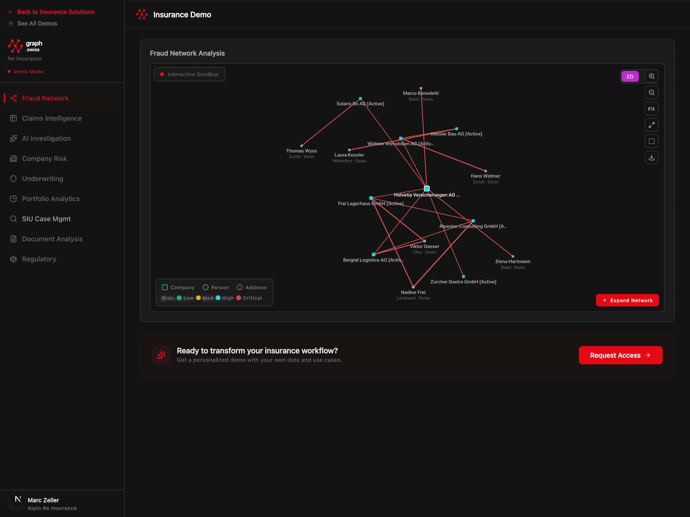 Insurance SmartGraph network analysis